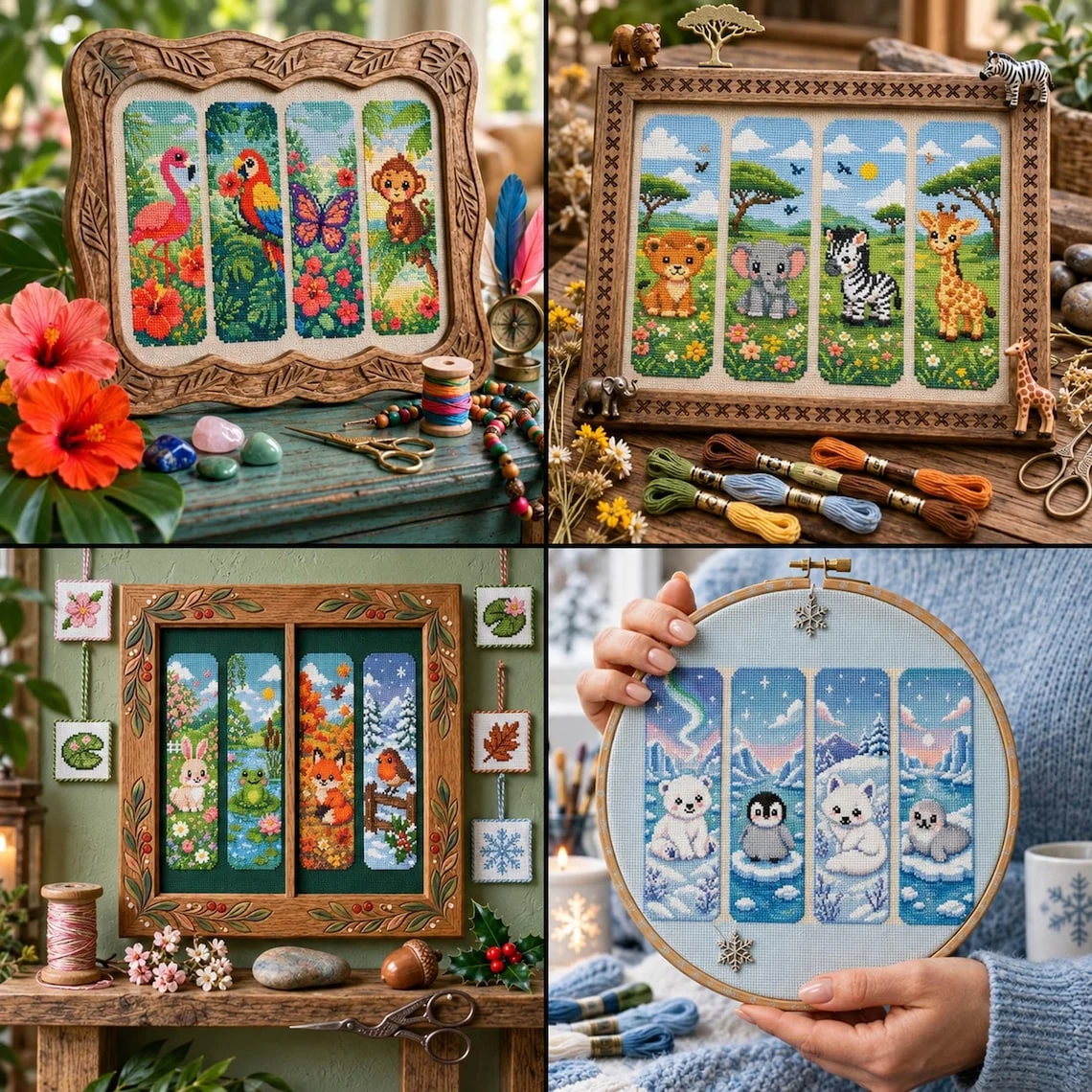 Winter bookmark design previews