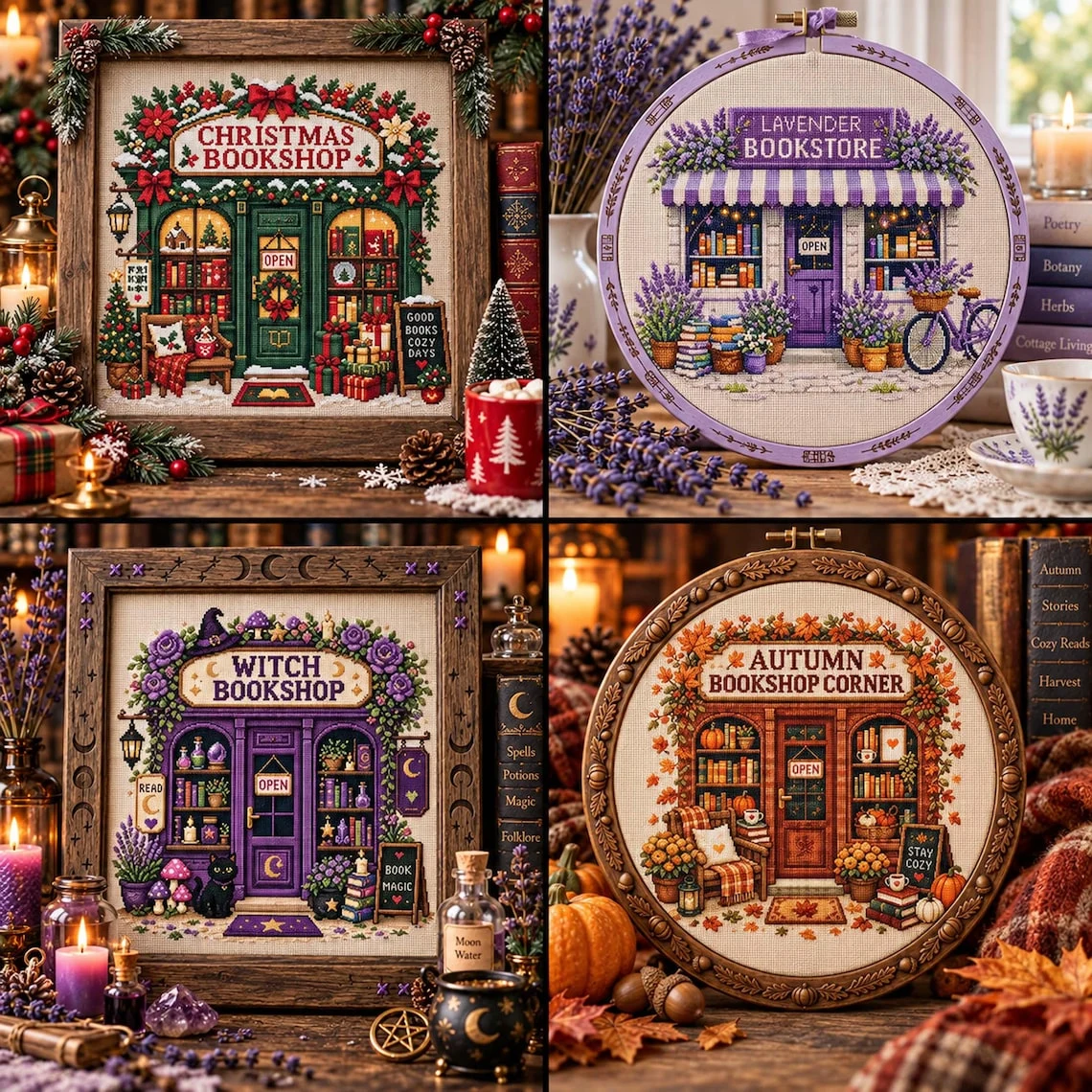 Lavender bookshop design preview